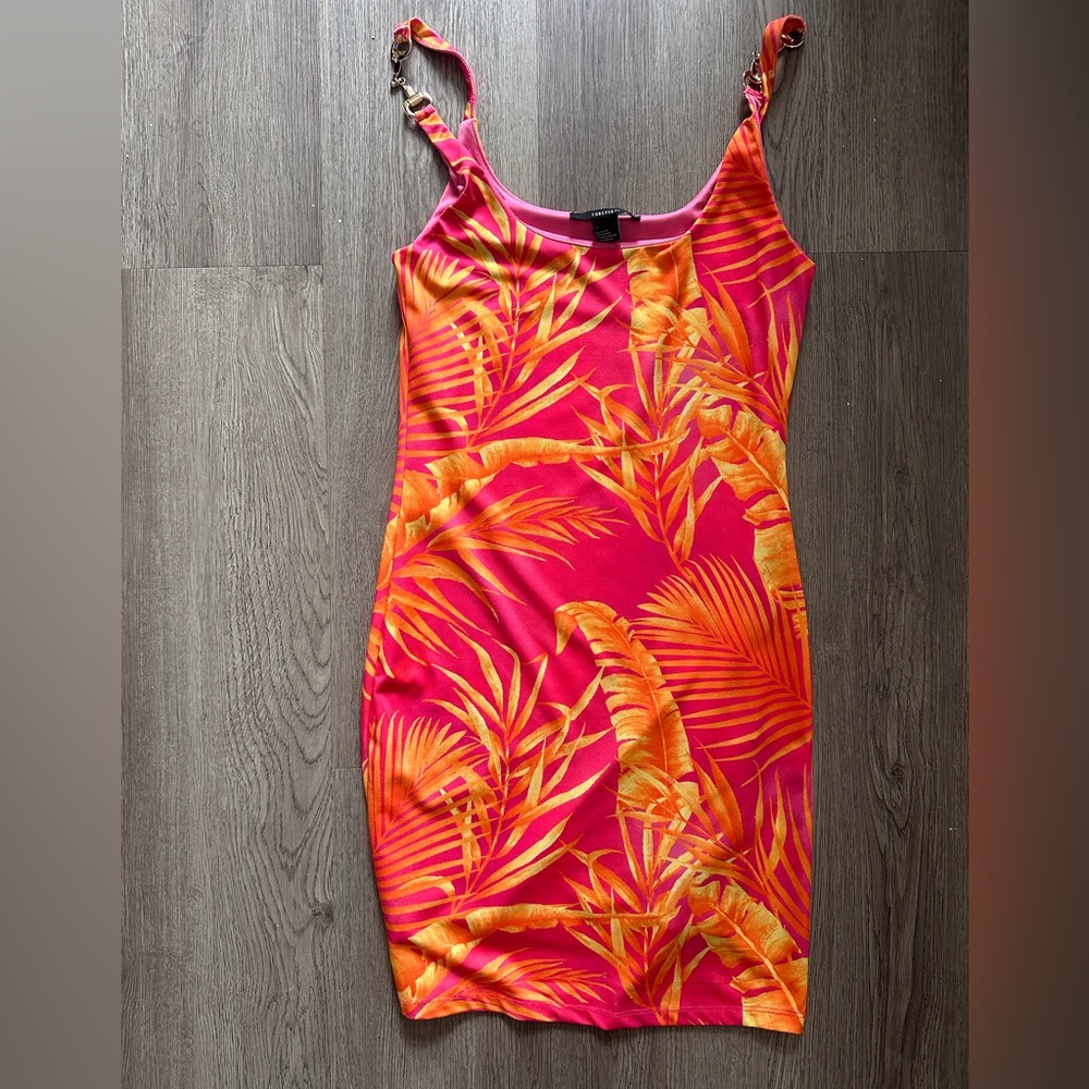 Tropical Pink and Orange Dress